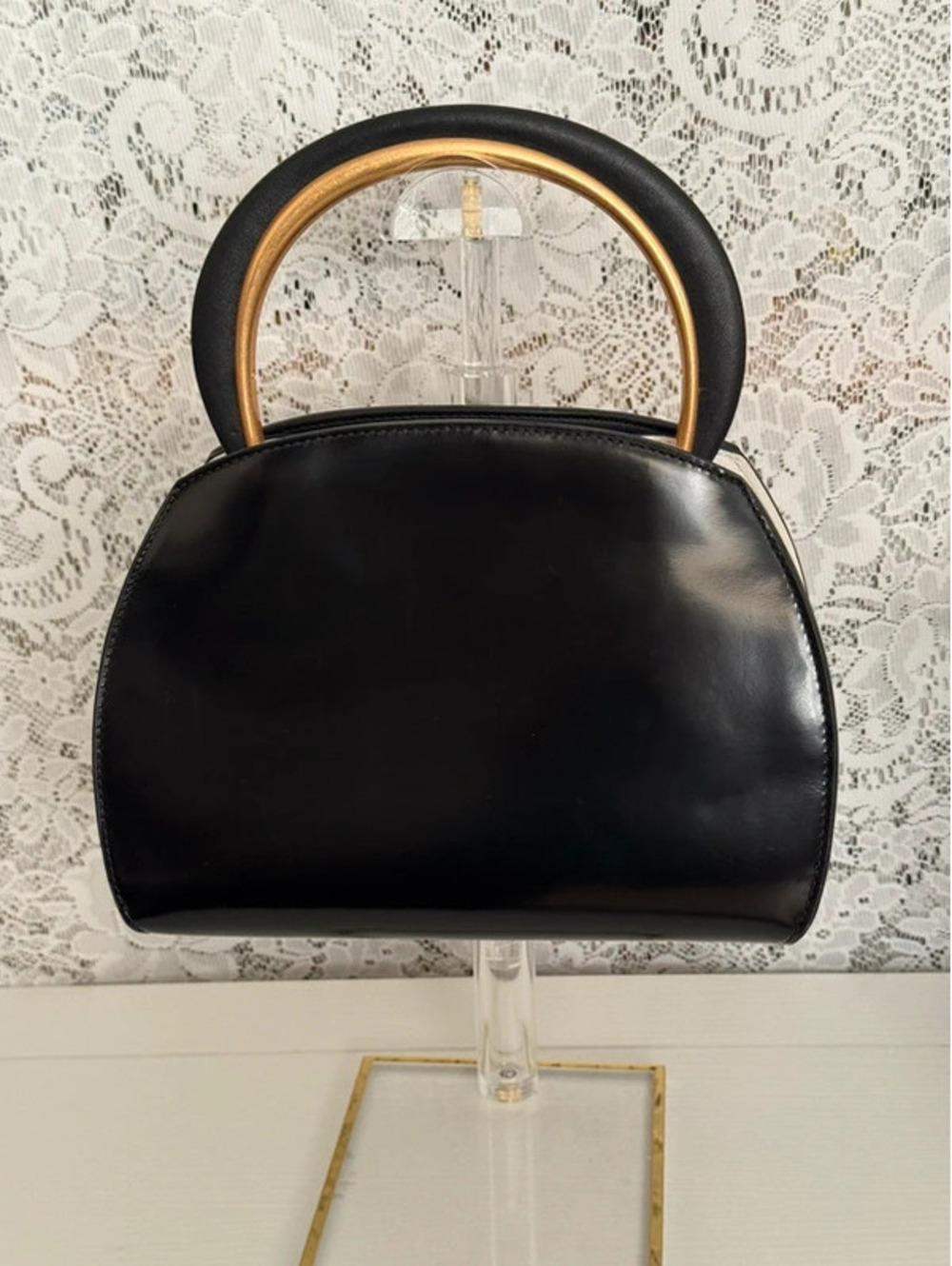 Kate Spade Expo Colorblocked Top Handle Satchel KC937 Black Ivory Leather - Picture 4 of 11
